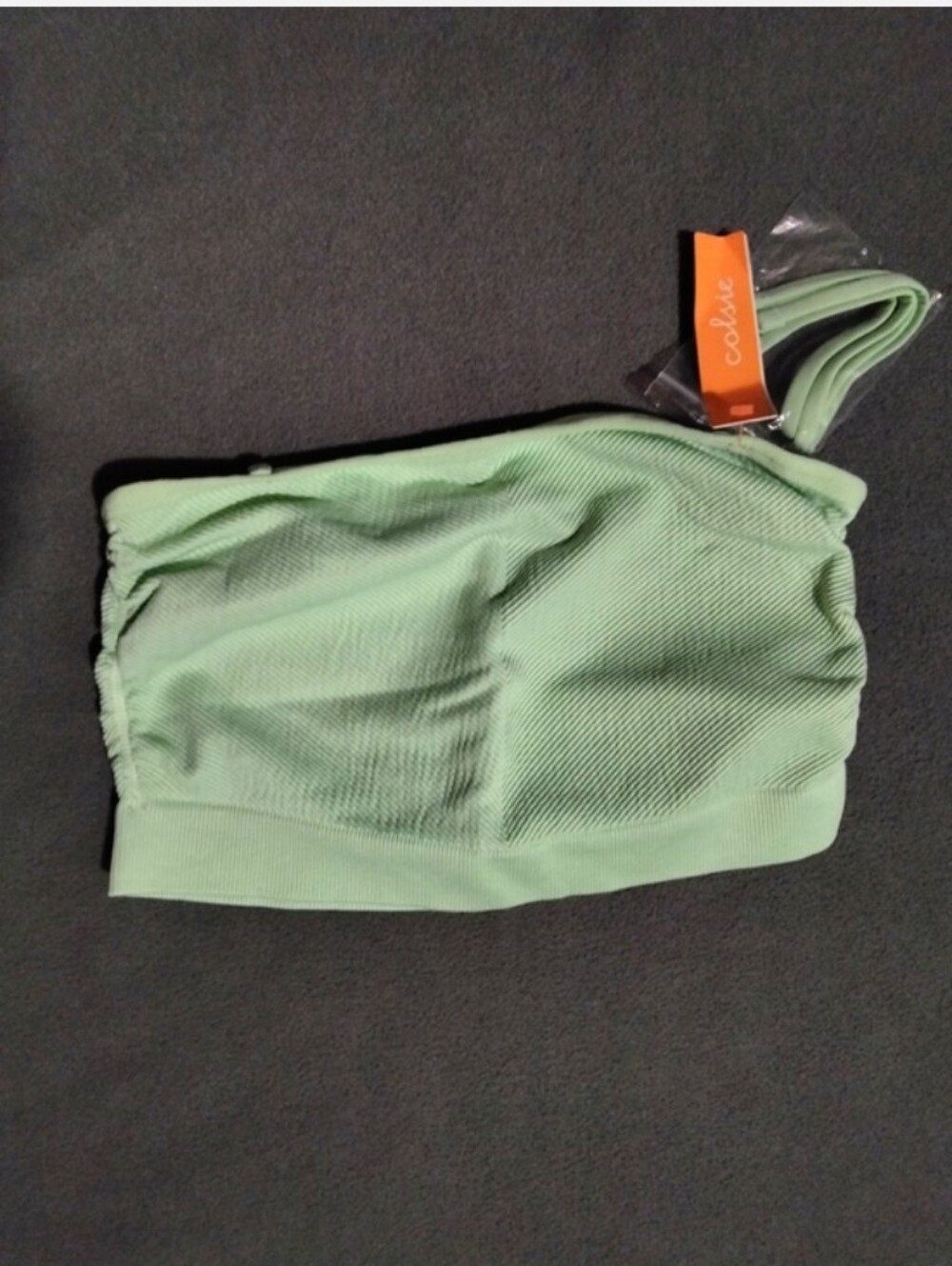 Target Mint Green Ribbed Bandeau Top with Straps